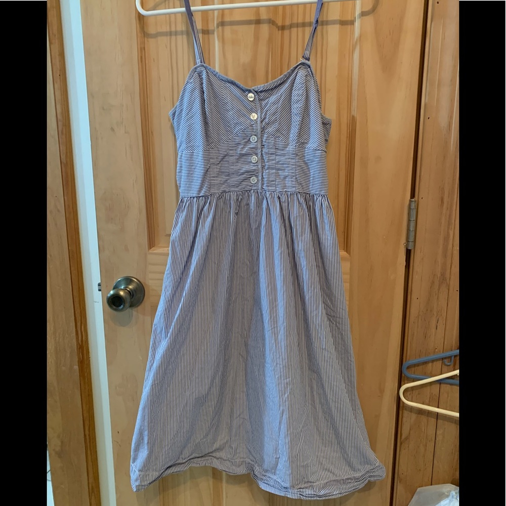 Pinstrip blue and white dress